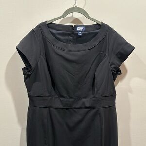 Black Lands End Work Dress with Pockets